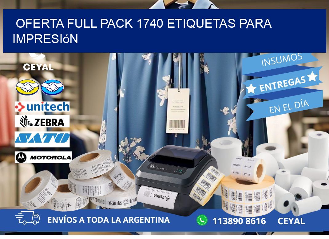 Oferta full pack 1740 etiquetas para impresión
