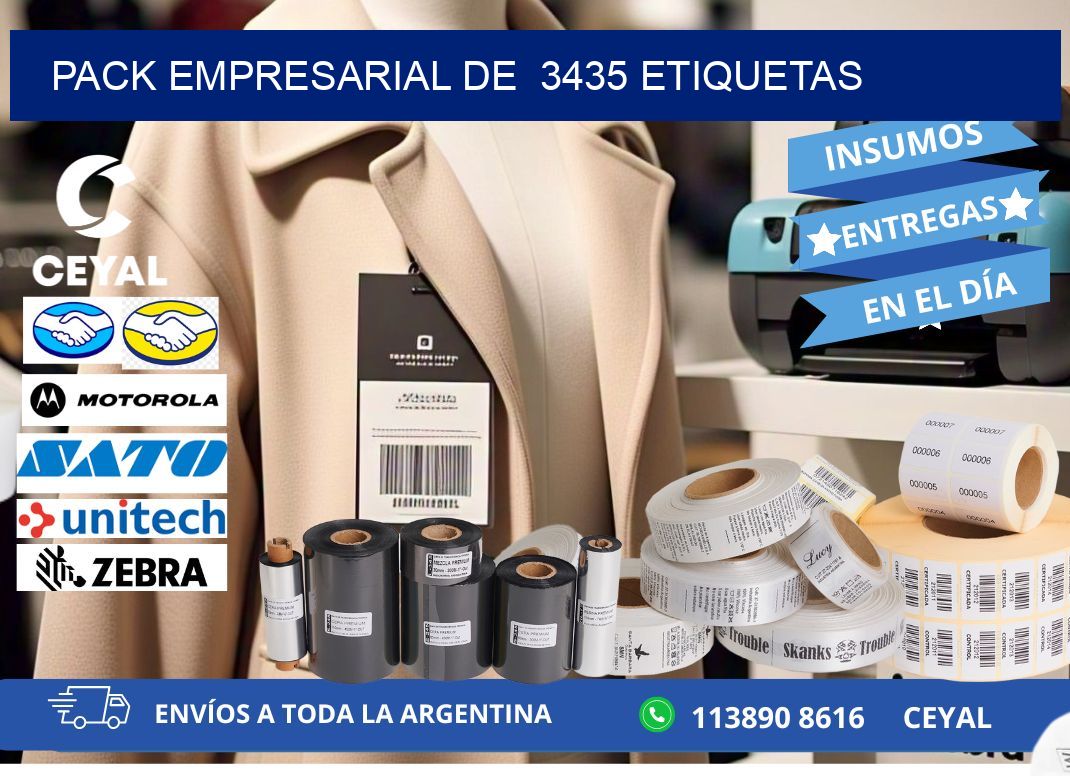 Pack empresarial de  3435 etiquetas