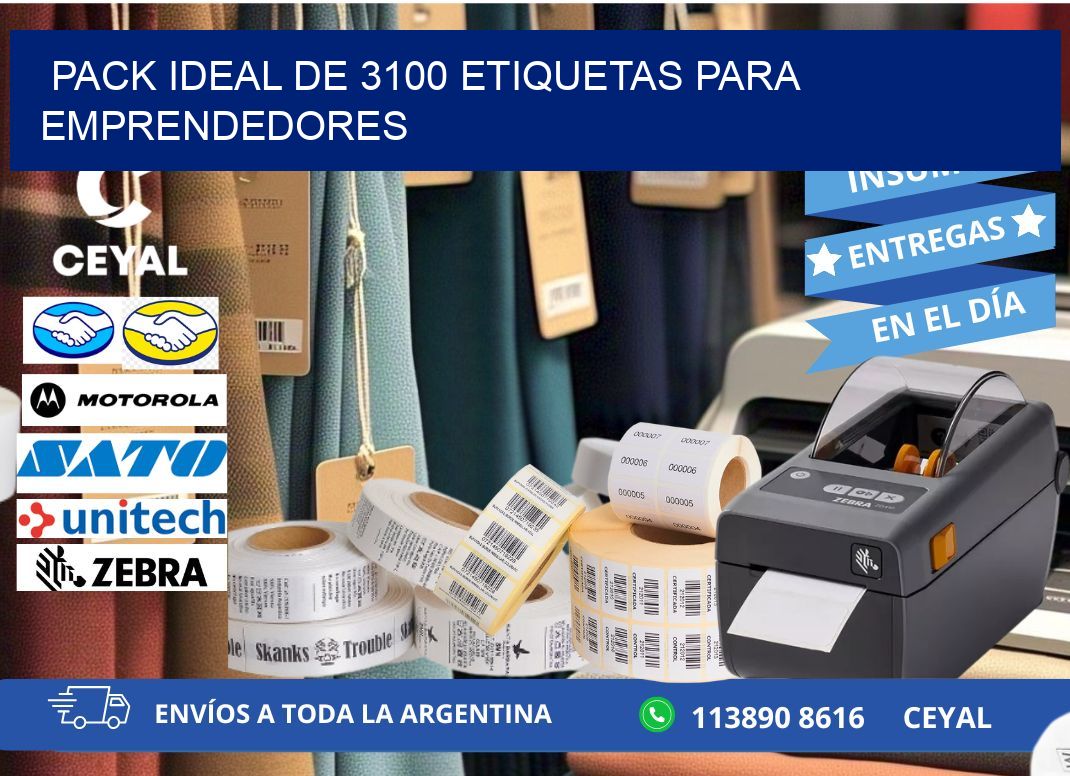 Pack ideal de 3100 etiquetas para emprendedores