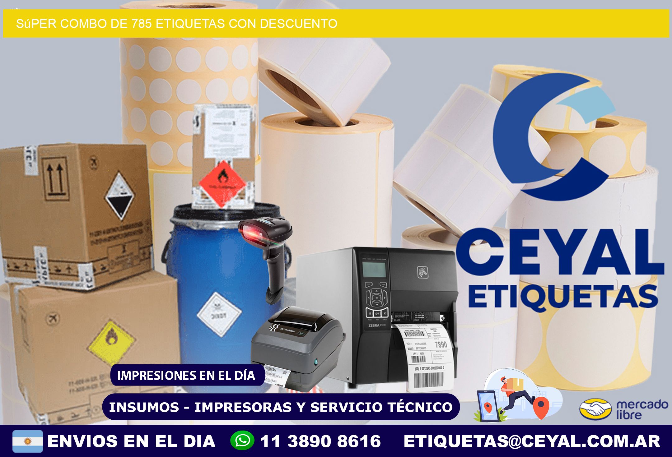 Súper combo de 785 etiquetas con descuento