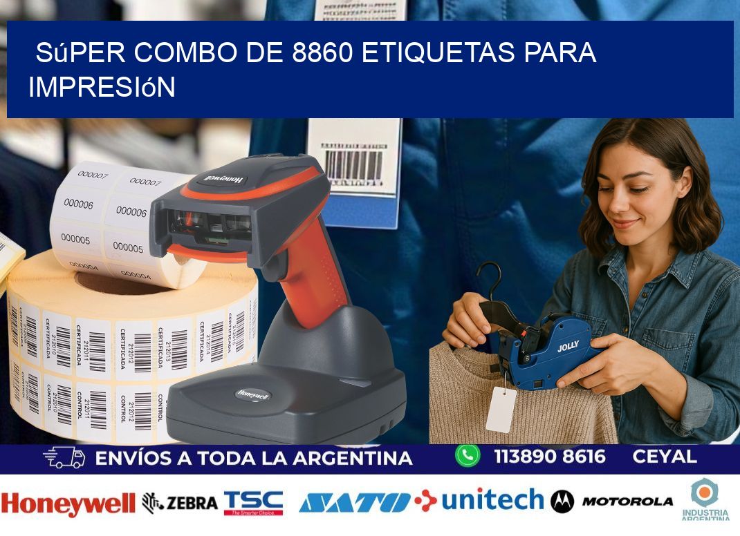 Súper combo de 8860 etiquetas para impresión