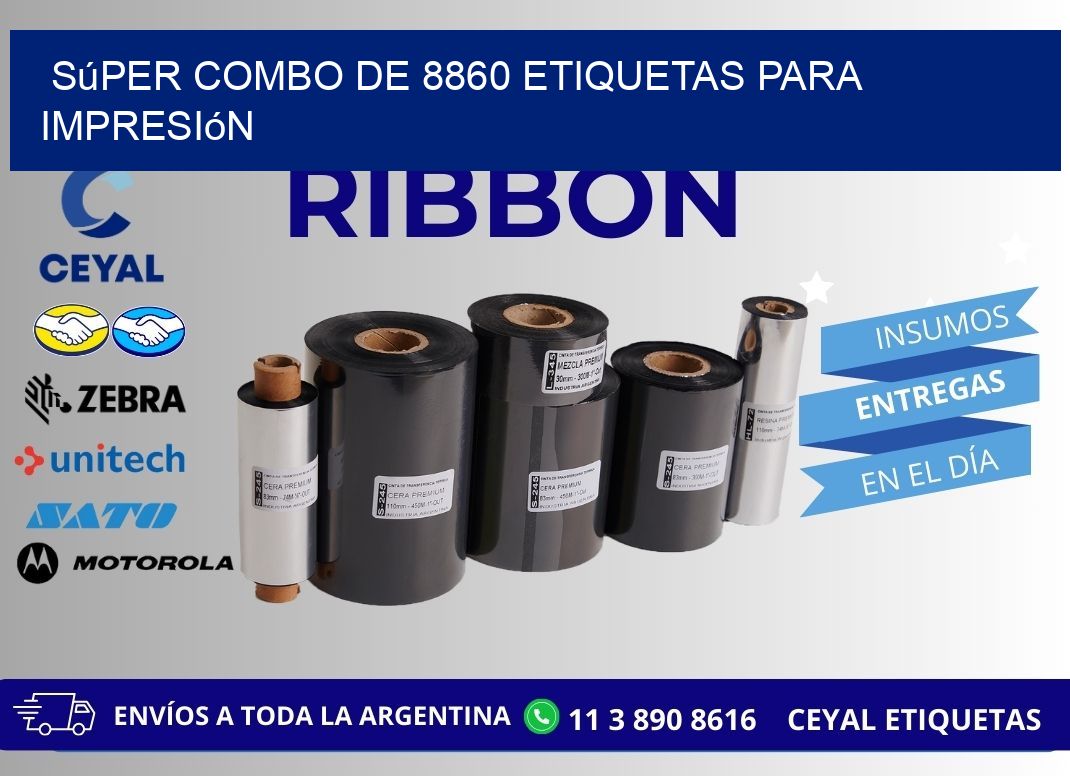 Súper combo de 8860 etiquetas para impresión