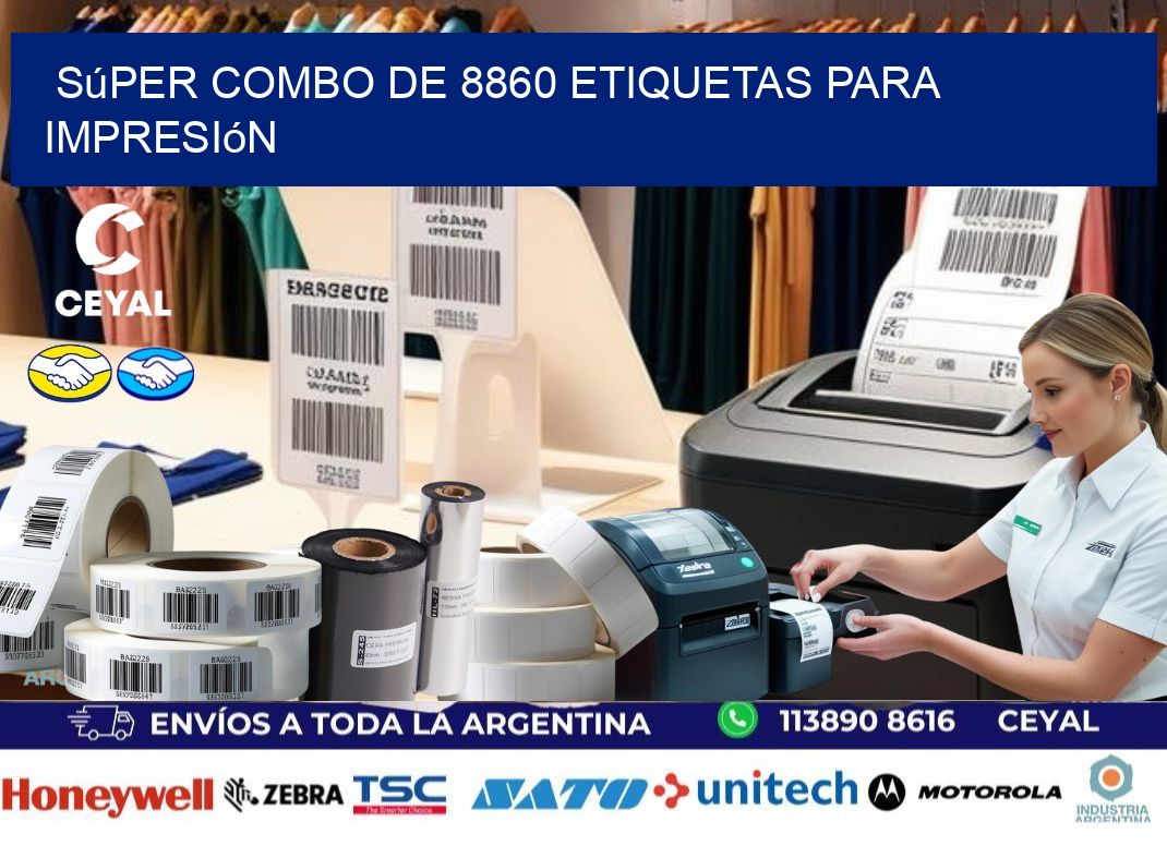 Súper combo de 8860 etiquetas para impresión