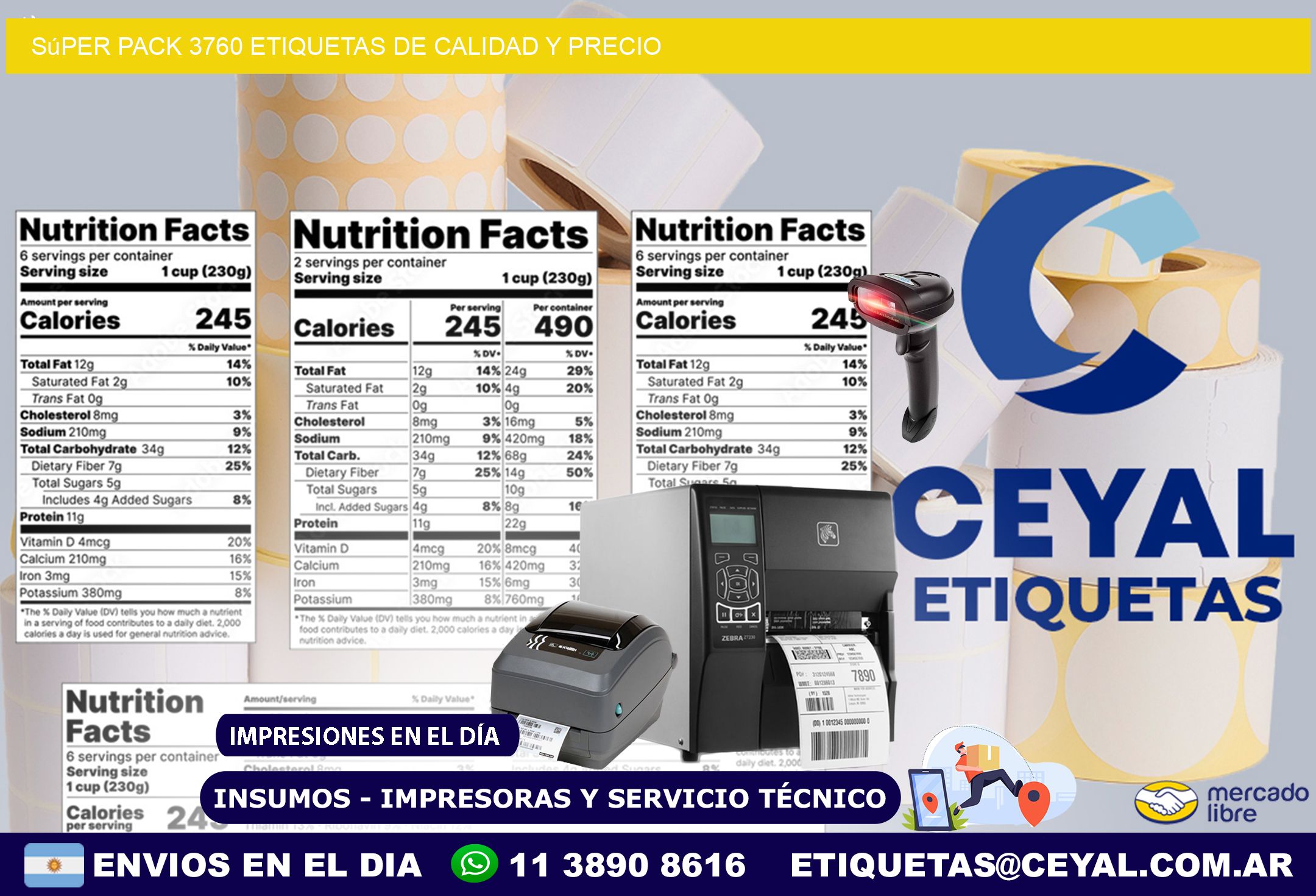 Súper pack 3760 etiquetas de calidad y precio