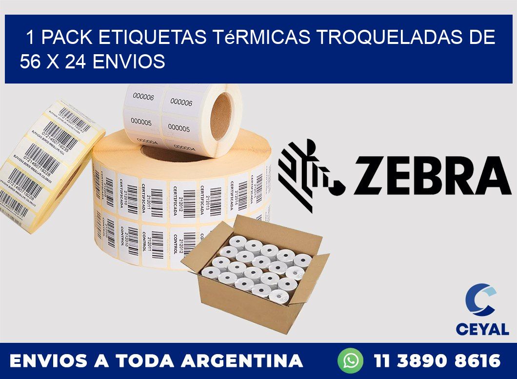 1 Pack etiquetas Térmicas Troqueladas De 56 x 24 ENVIOS