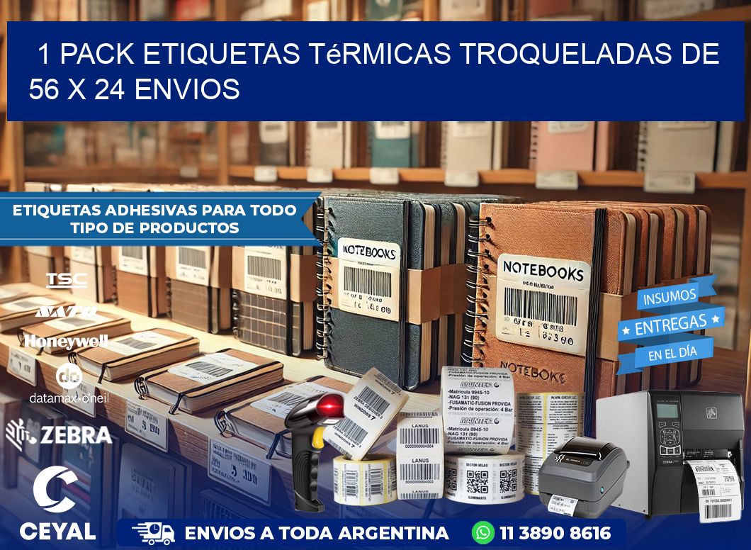 1 Pack etiquetas Térmicas Troqueladas De 56 x 24 ENVIOS