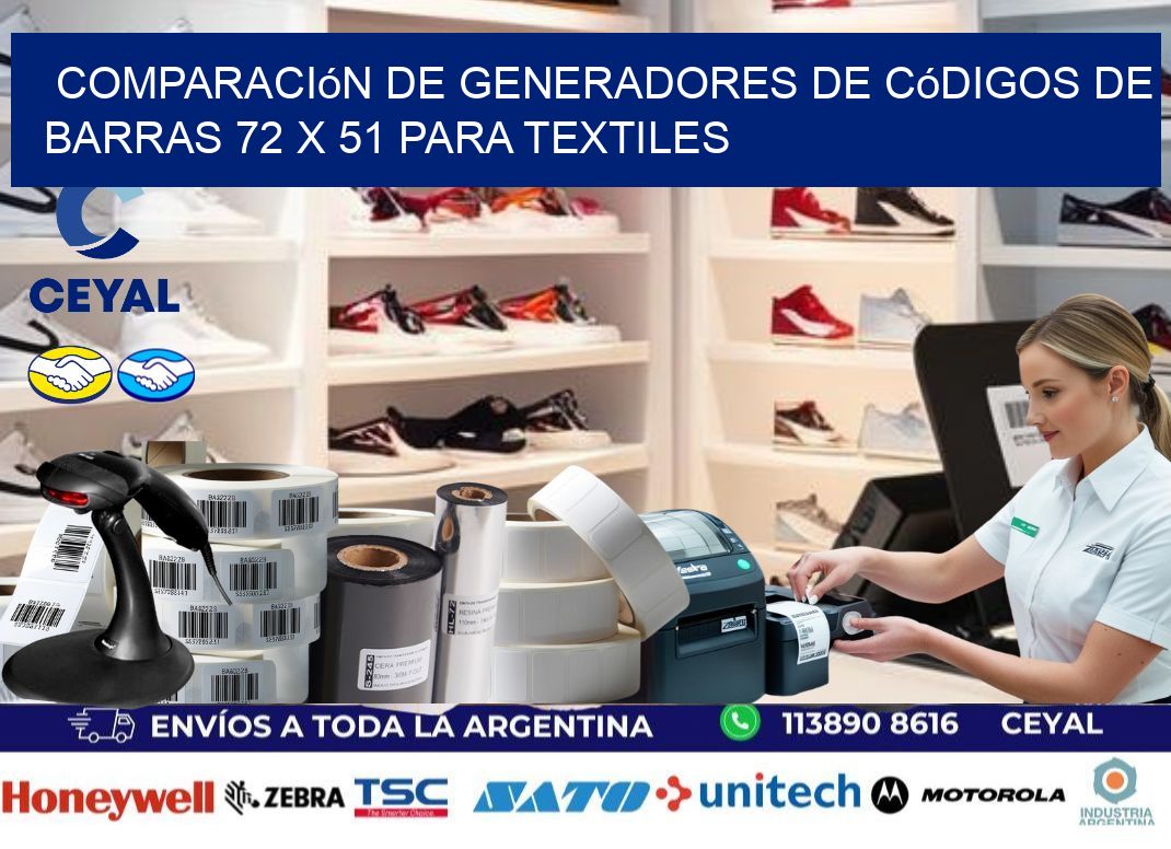 Comparación de Generadores de Códigos de Barras 72 x 51 para Textiles