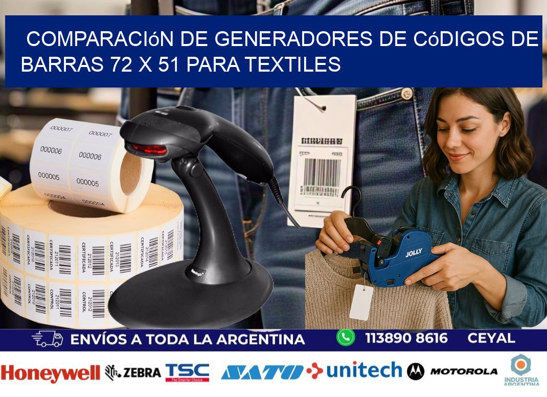 Comparación de Generadores de Códigos de Barras 72 x 51 para Textiles