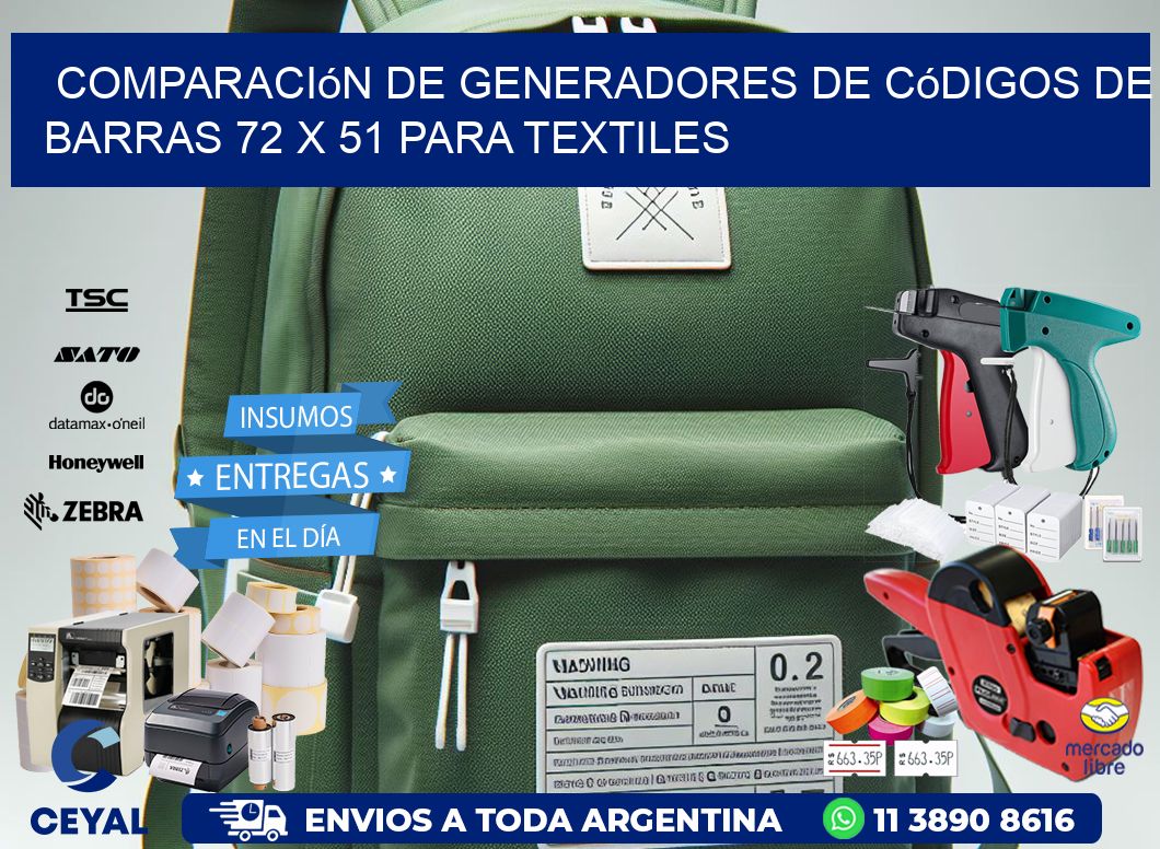 Comparación de Generadores de Códigos de Barras 72 x 51 para Textiles