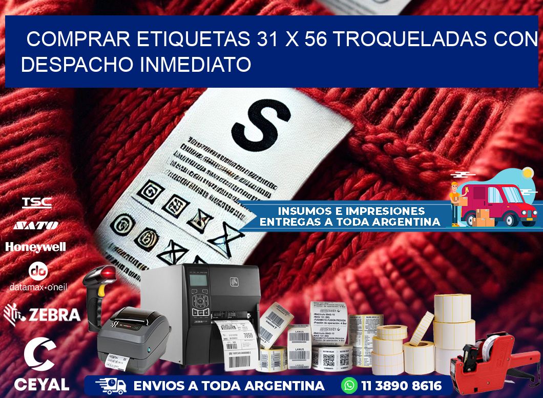 Comprar etiquetas 31 x 56 troqueladas con despacho inmediato