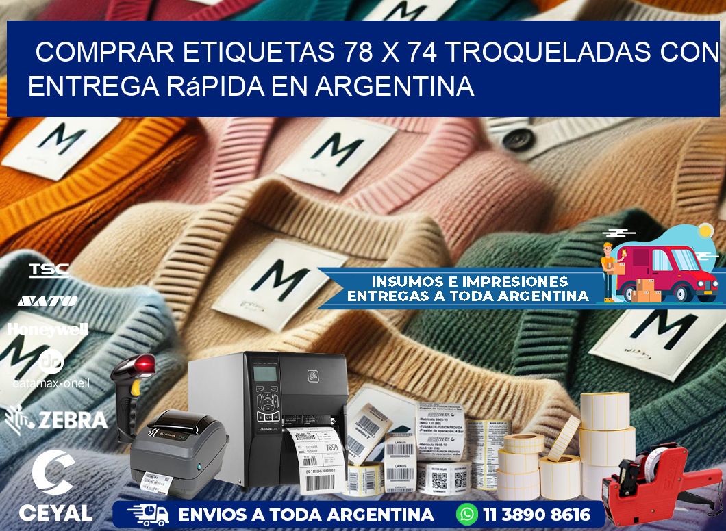 Comprar etiquetas 78 x 74 troqueladas con entrega rápida en Argentina