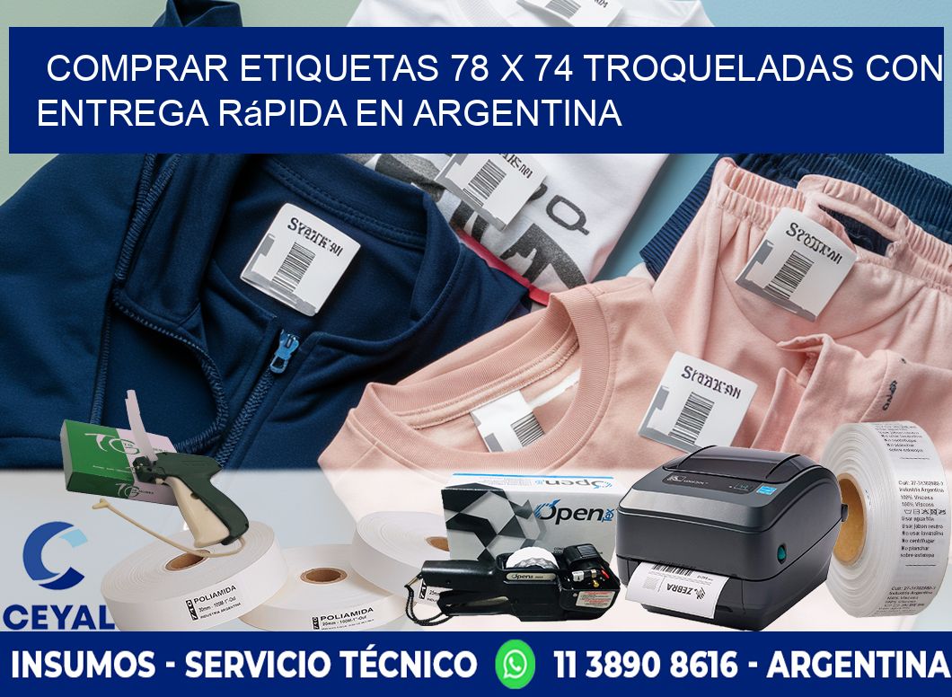 Comprar etiquetas 78 x 74 troqueladas con entrega rápida en Argentina