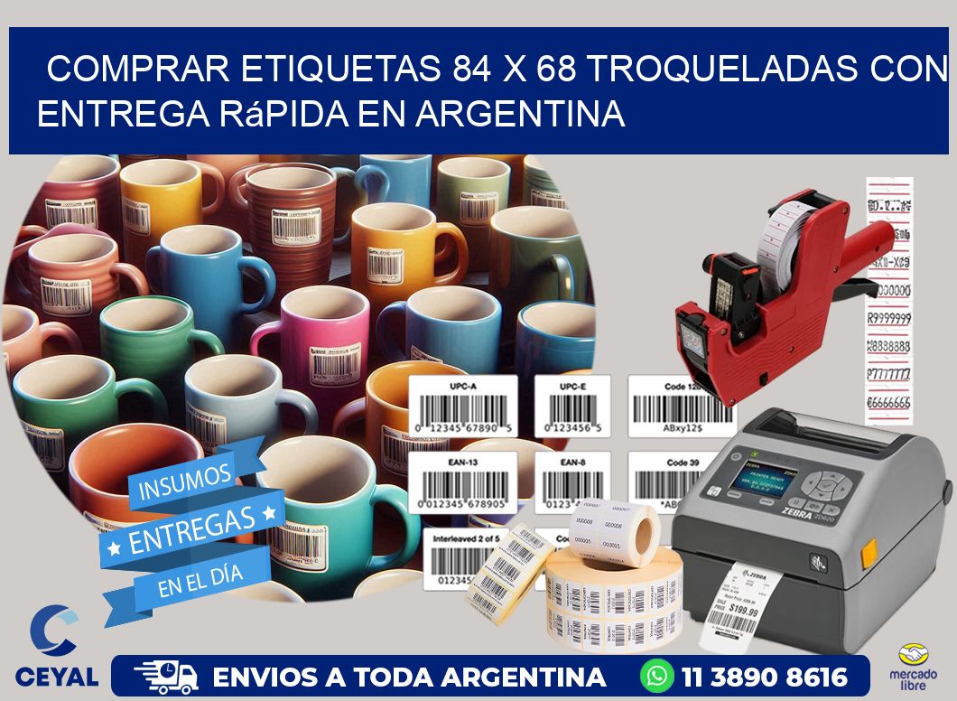 Comprar etiquetas 84 x 68 troqueladas con entrega rápida en Argentina