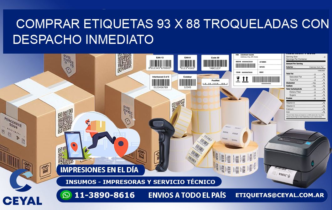 Comprar etiquetas 93 x 88 troqueladas con despacho inmediato