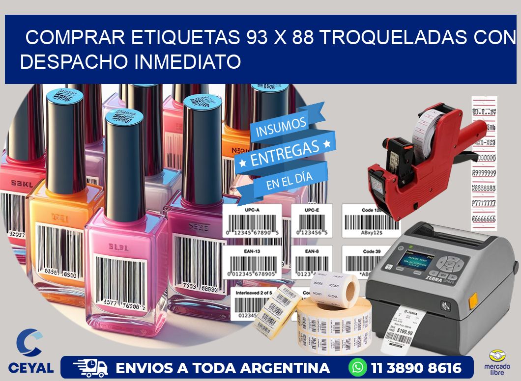 Comprar etiquetas 93 x 88 troqueladas con despacho inmediato