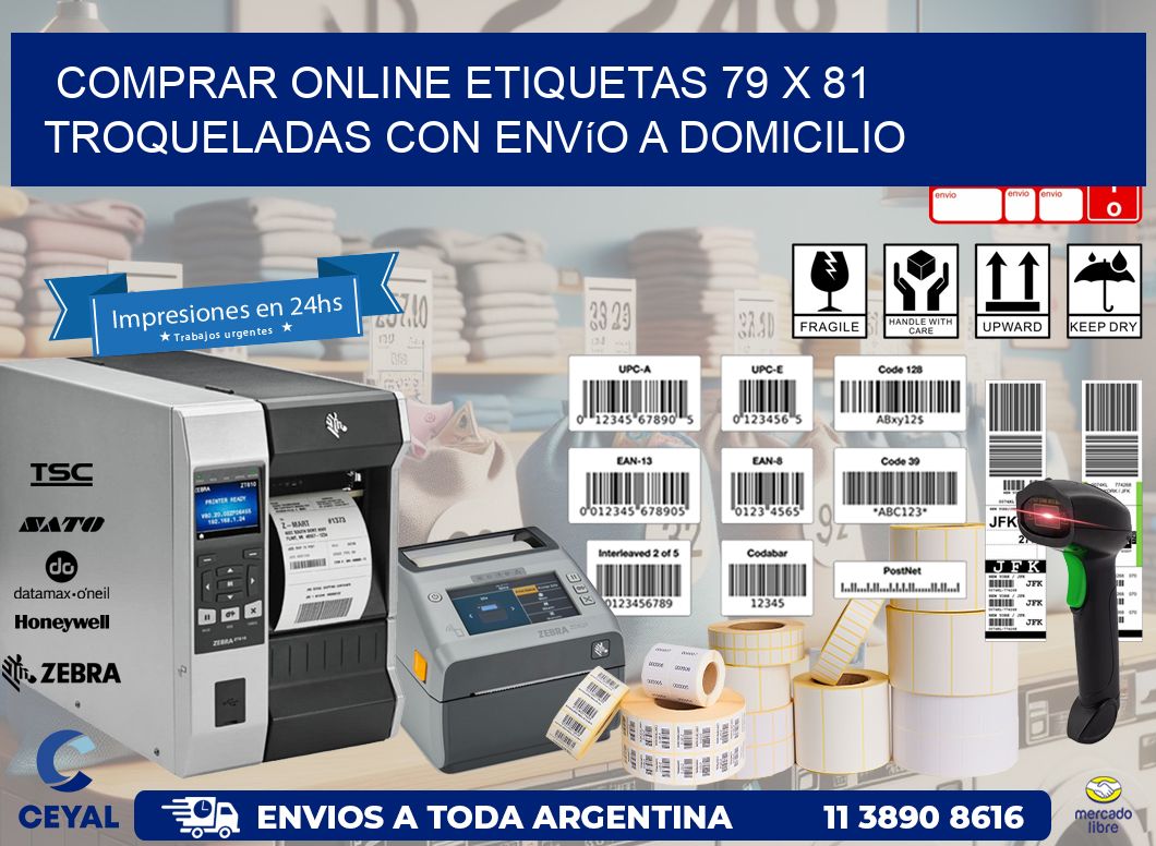 Comprar online etiquetas 79 x 81 troqueladas con envío a domicilio
