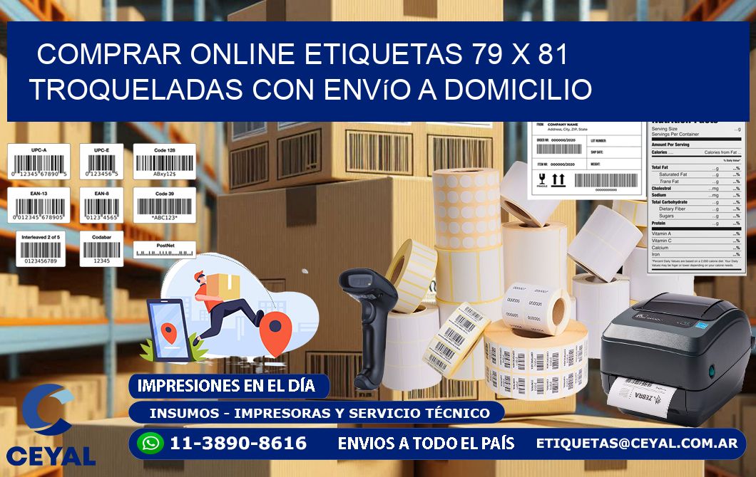 Comprar online etiquetas 79 x 81 troqueladas con envío a domicilio