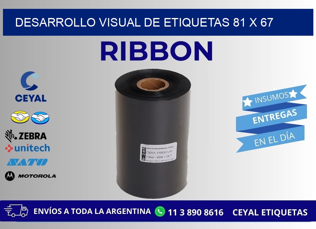 Desarrollo visual de etiquetas 81 x 67