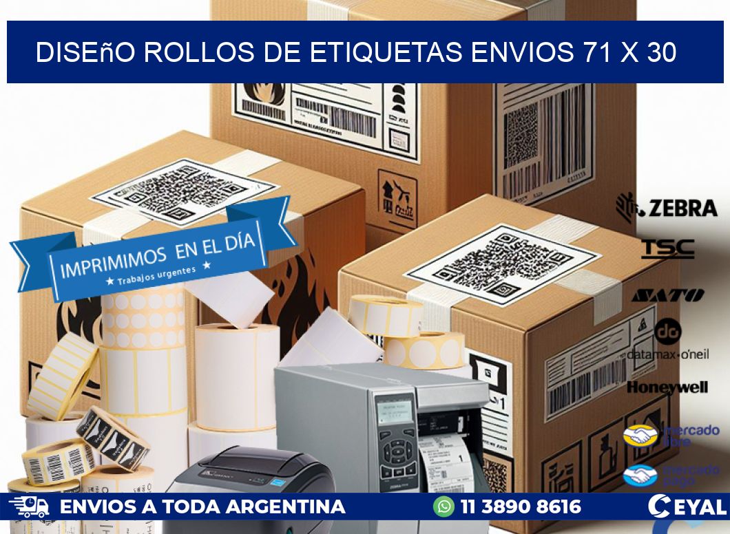 Diseño ROLLOS DE ETIQUETAS ENVIOS 71 x 30