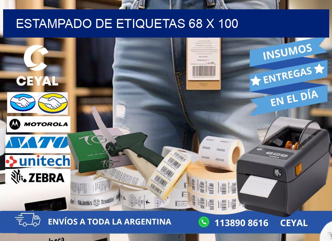 Estampado de etiquetas 68 x 100