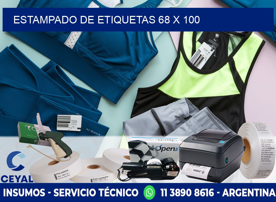 Estampado de etiquetas 68 x 100