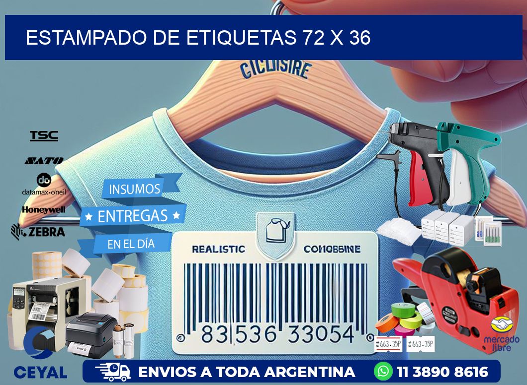 Estampado de etiquetas 72 x 36