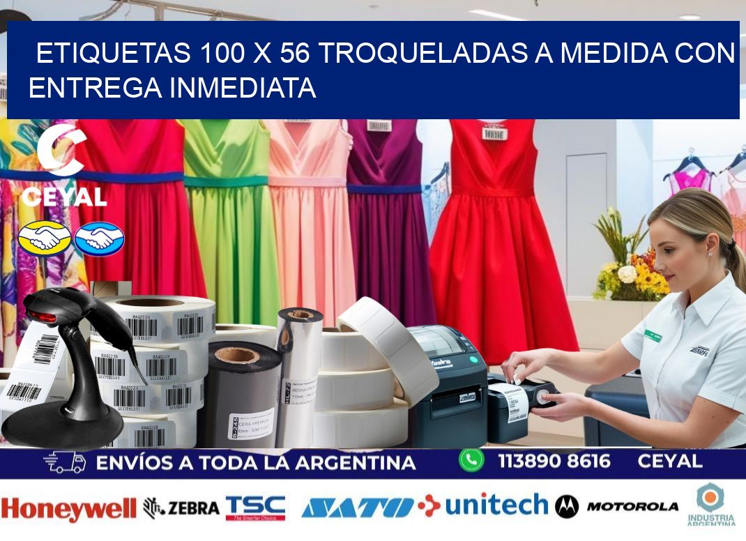 Etiquetas 100 x 56 troqueladas a medida con entrega inmediata