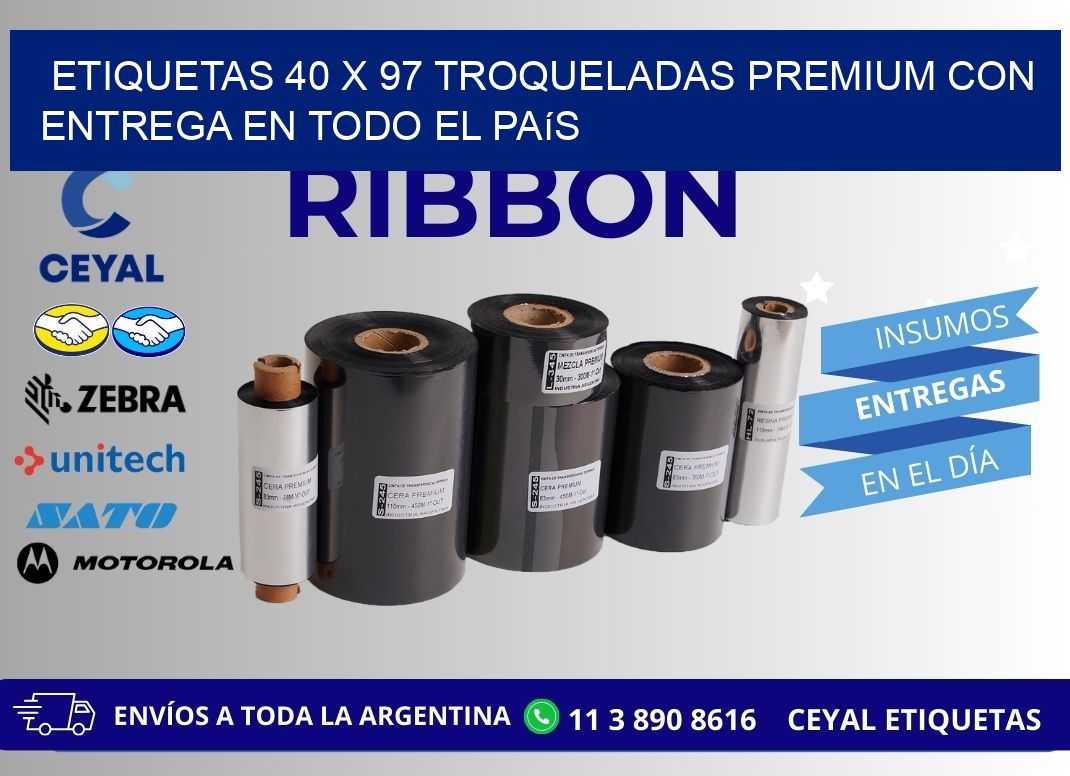 Etiquetas 40 x 97 troqueladas premium con entrega en todo el país