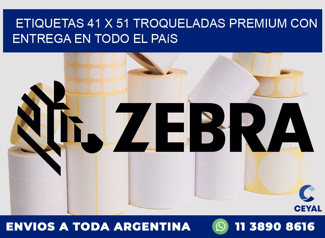 Etiquetas 41 x 51 troqueladas premium con entrega en todo el país