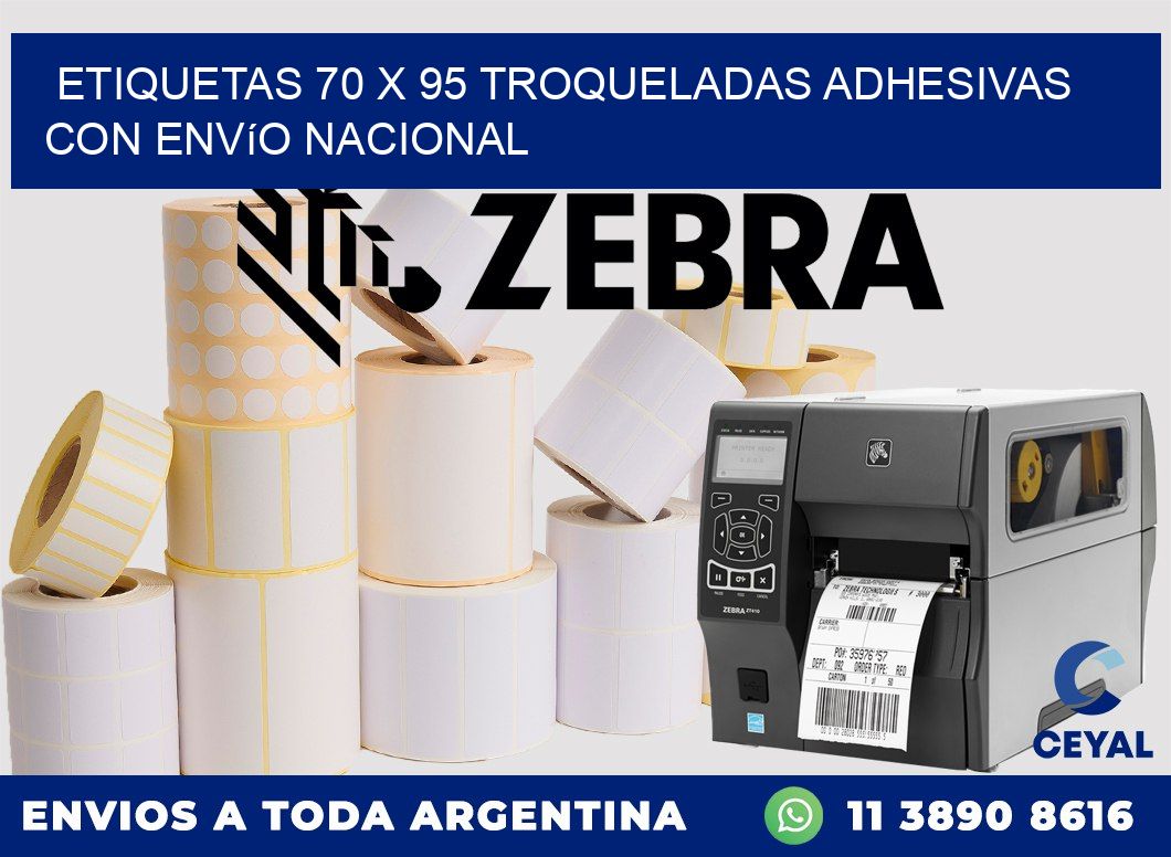 Etiquetas 70 x 95 troqueladas adhesivas con envío nacional