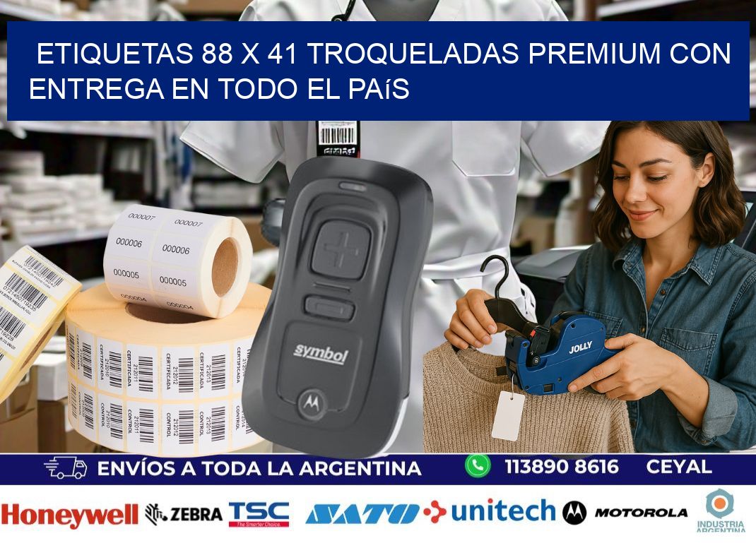 Etiquetas 88 x 41 troqueladas premium con entrega en todo el país