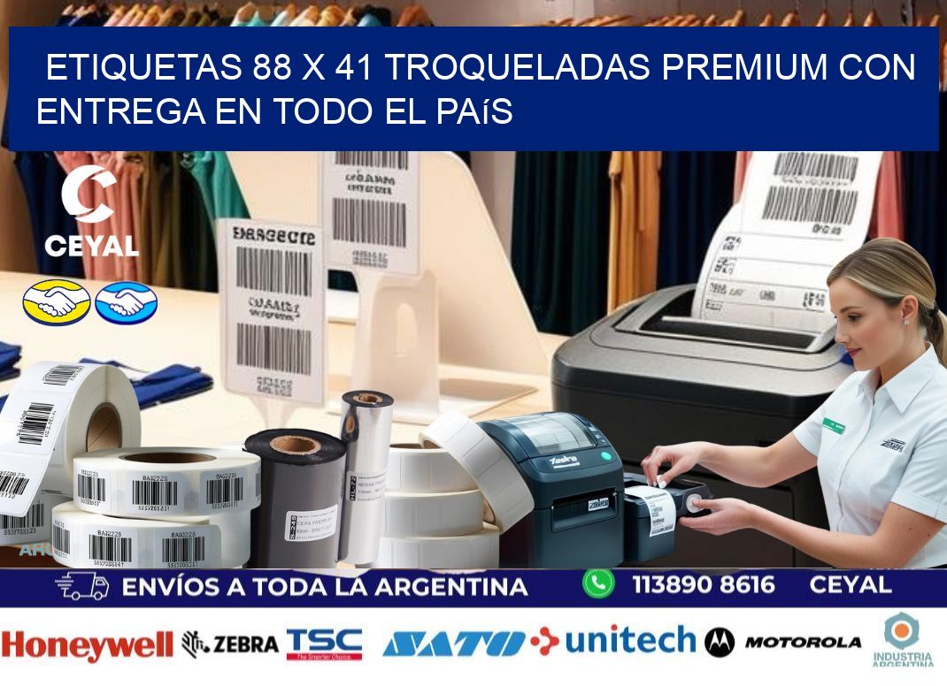 Etiquetas 88 x 41 troqueladas premium con entrega en todo el país