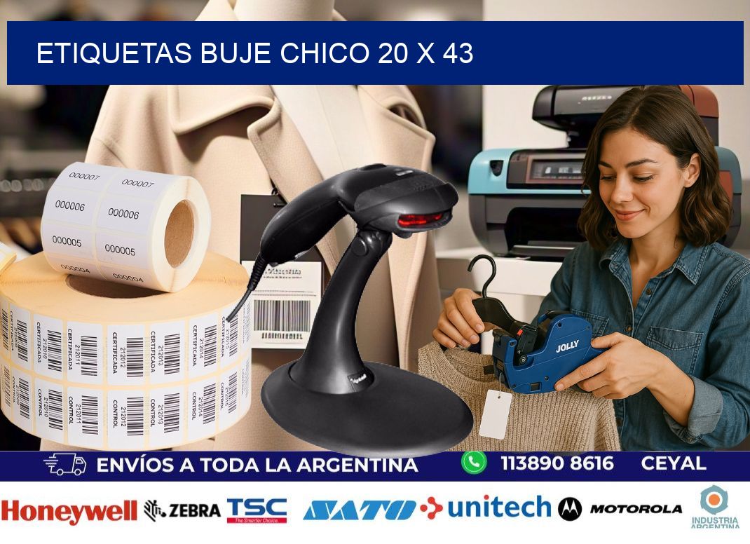 Etiquetas buje chico 20 x 43