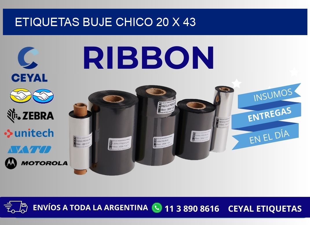 Etiquetas buje chico 20 x 43