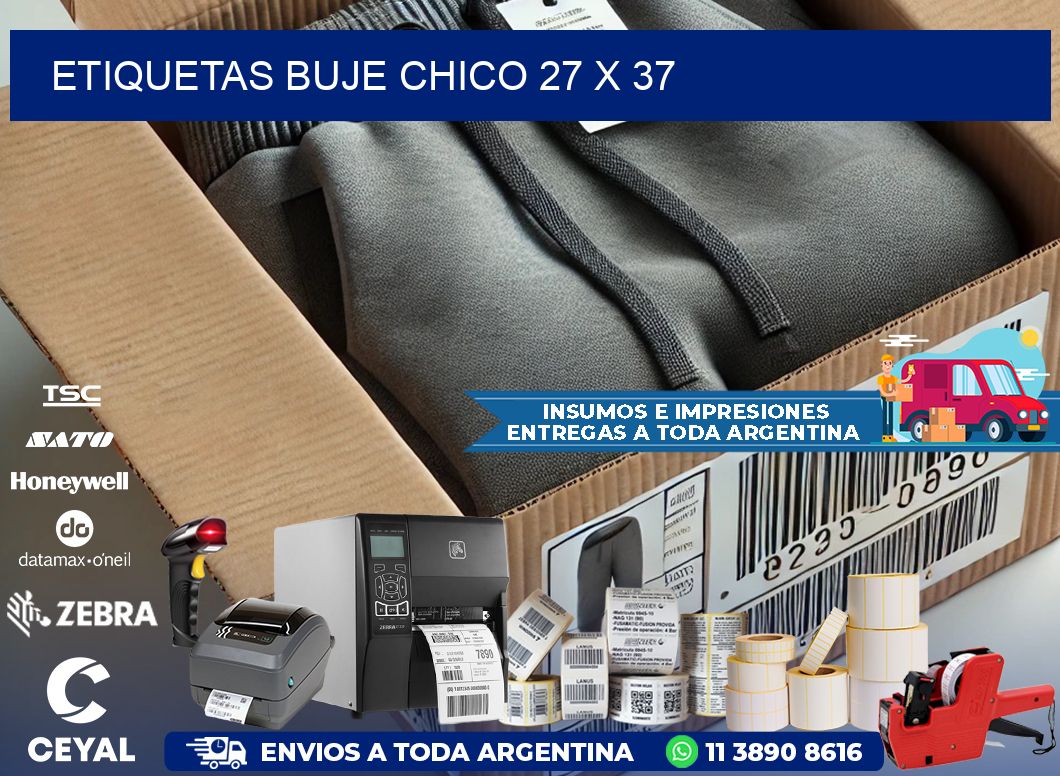 Etiquetas buje chico 27 x 37