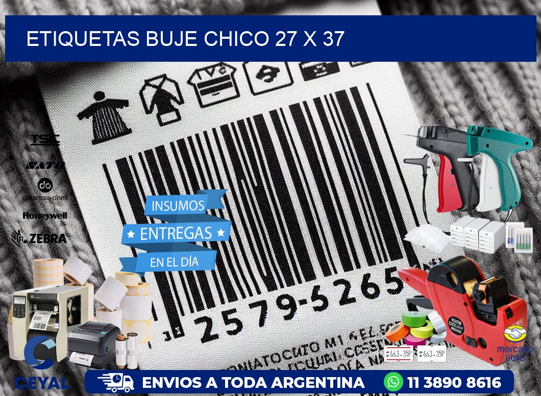 Etiquetas buje chico 27 x 37