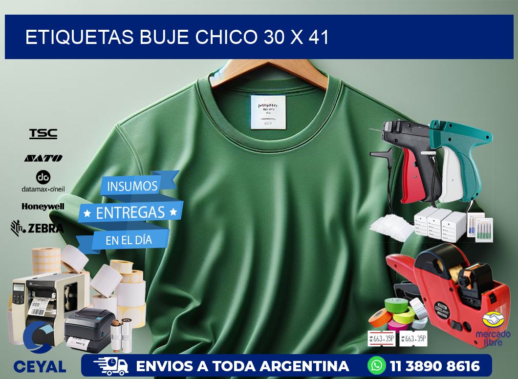 Etiquetas buje chico 30 x 41