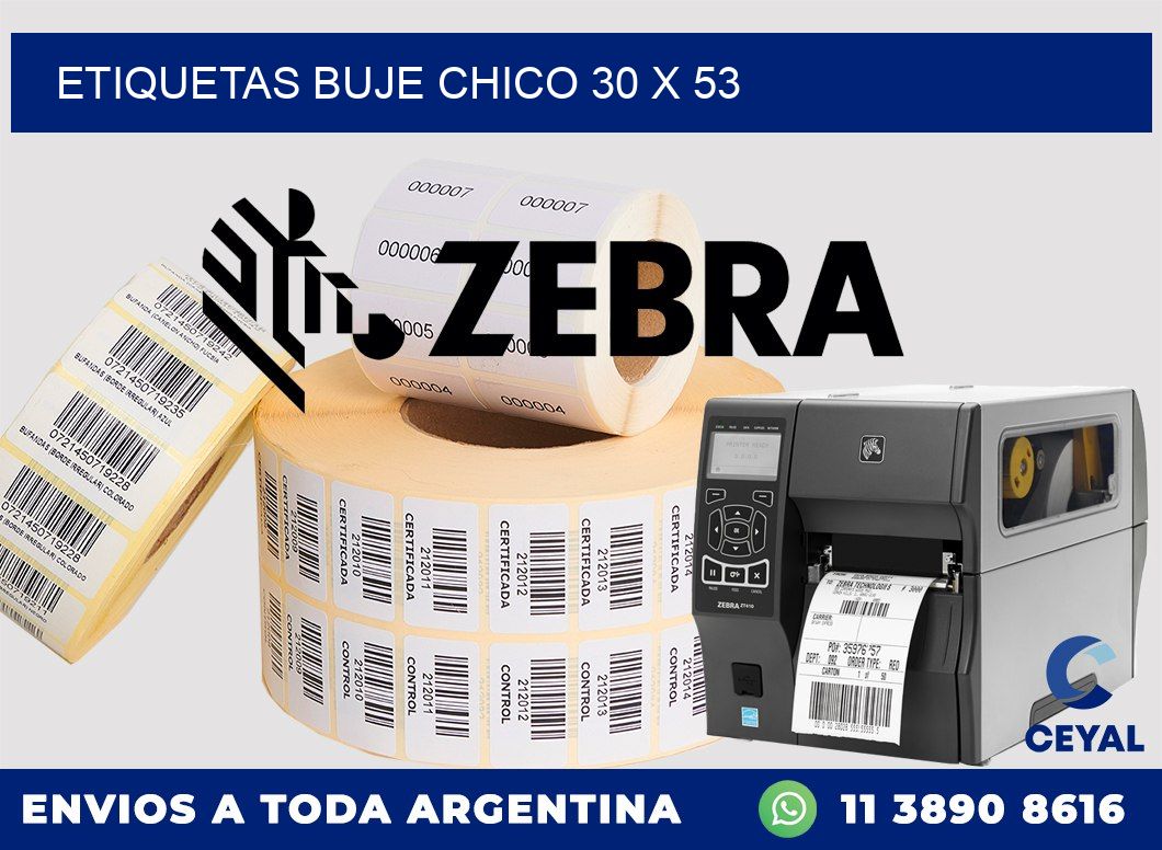 Etiquetas buje chico 30 x 53