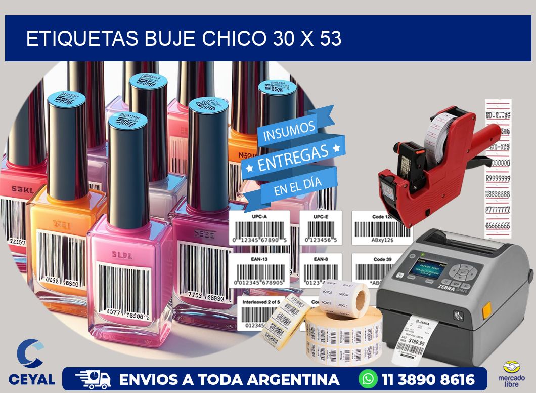 Etiquetas buje chico 30 x 53