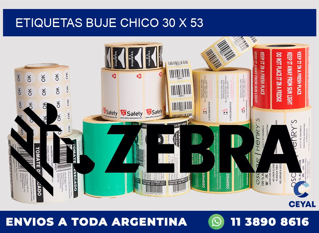 Etiquetas buje chico 30 x 53