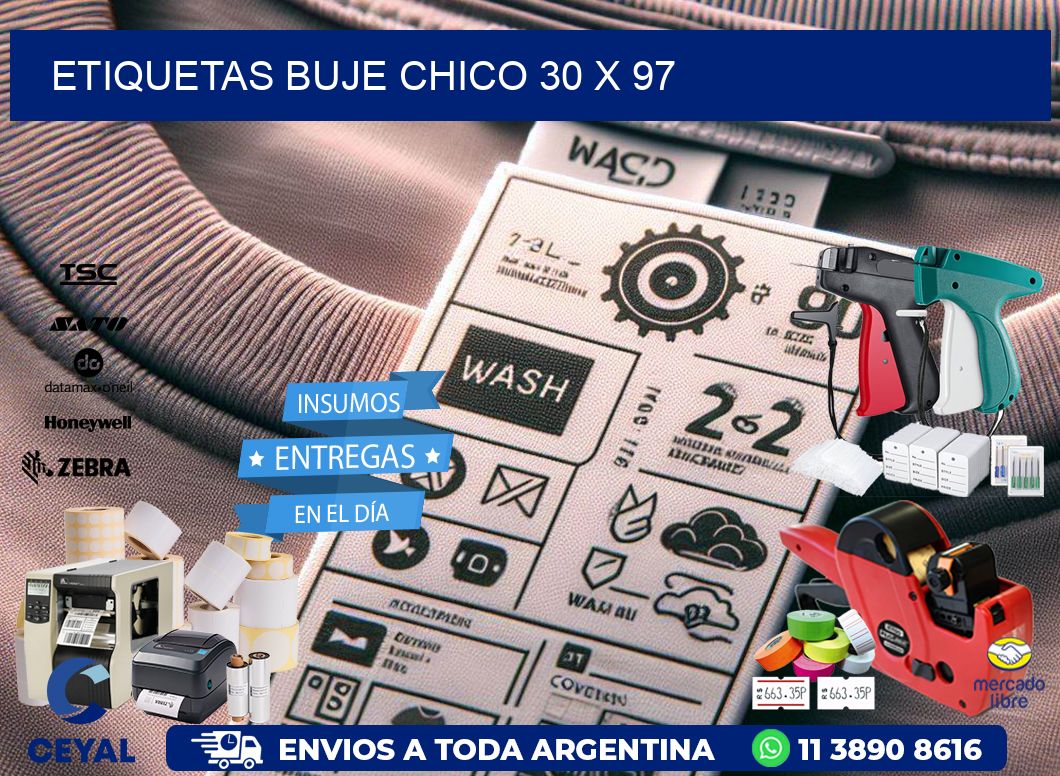 Etiquetas buje chico 30 x 97