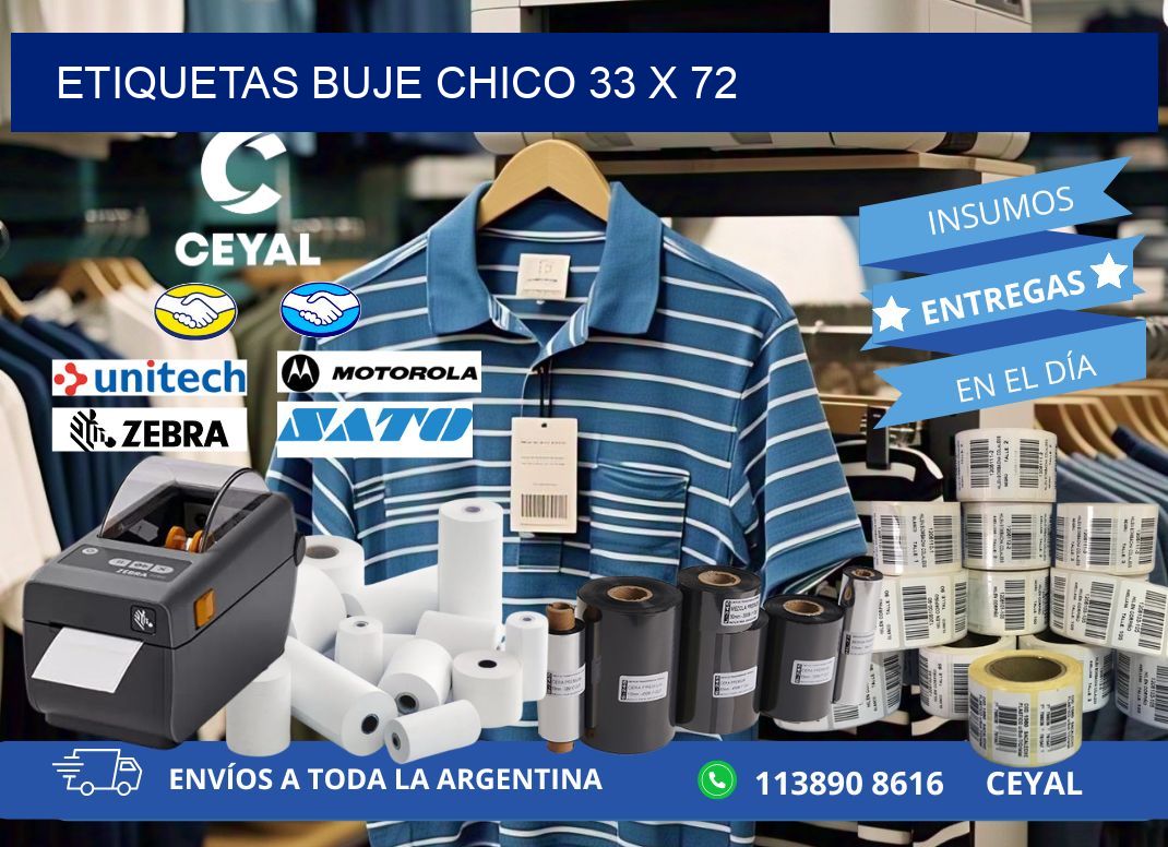 Etiquetas buje chico 33 x 72