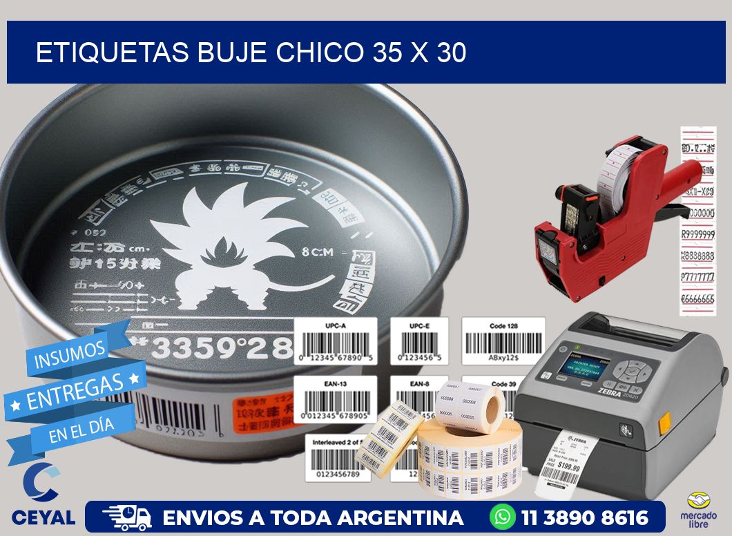 Etiquetas buje chico 35 x 30