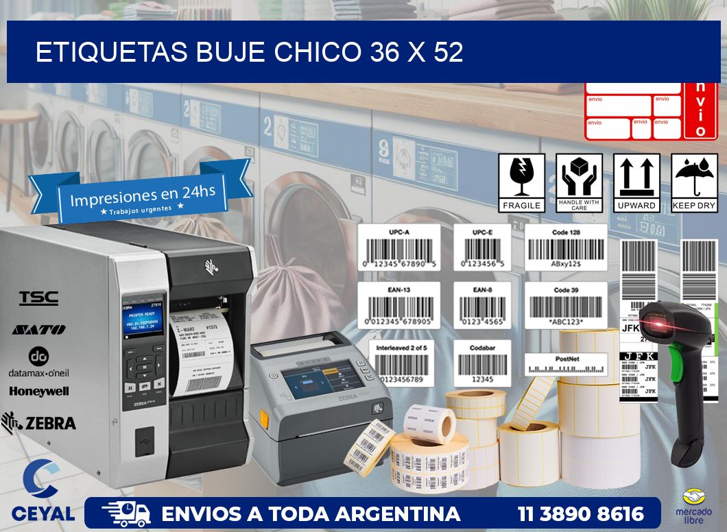 Etiquetas buje chico 36 x 52