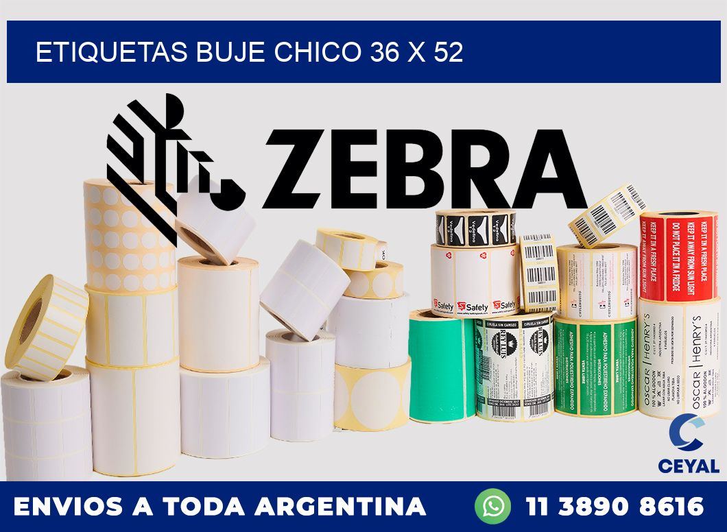 Etiquetas buje chico 36 x 52