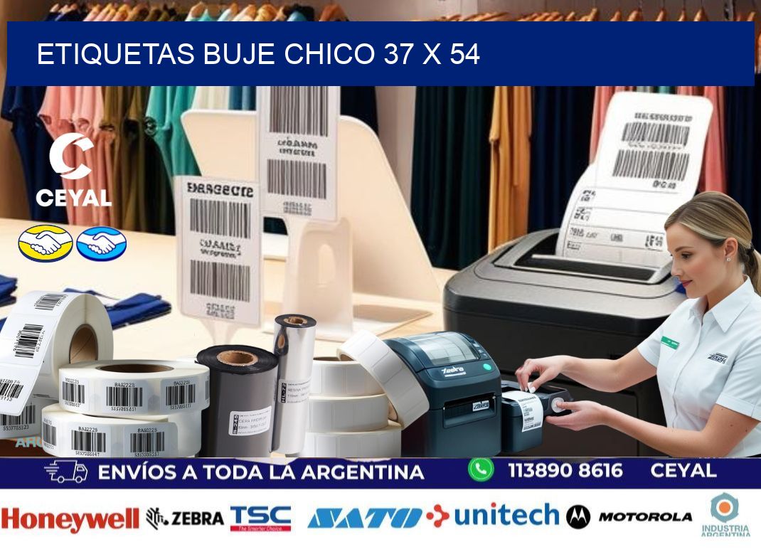 Etiquetas buje chico 37 x 54