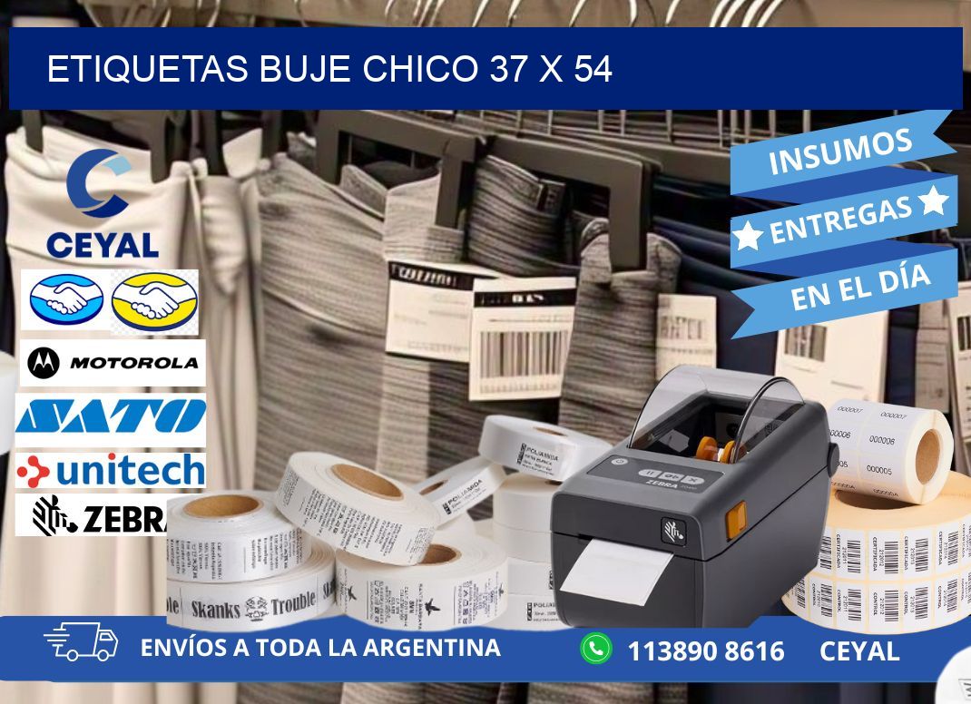 Etiquetas buje chico 37 x 54