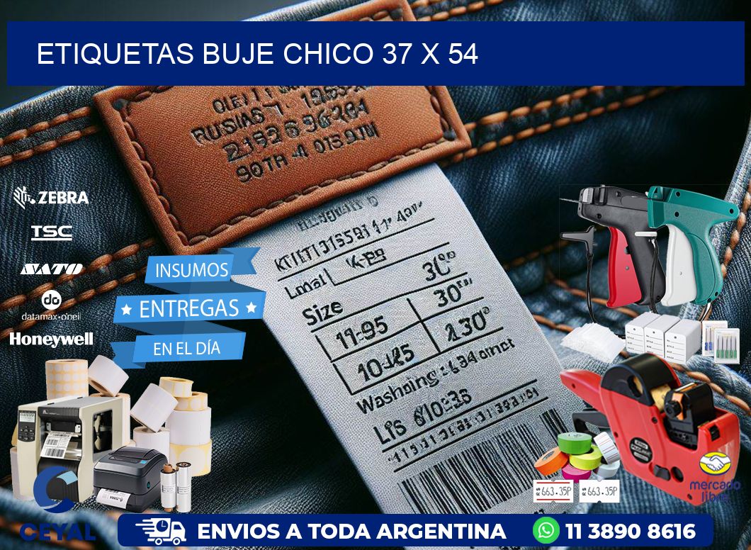 Etiquetas buje chico 37 x 54