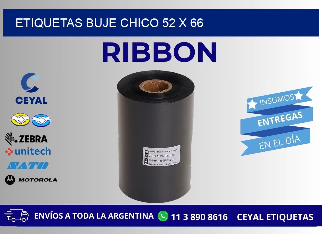 Etiquetas buje chico 52 x 66