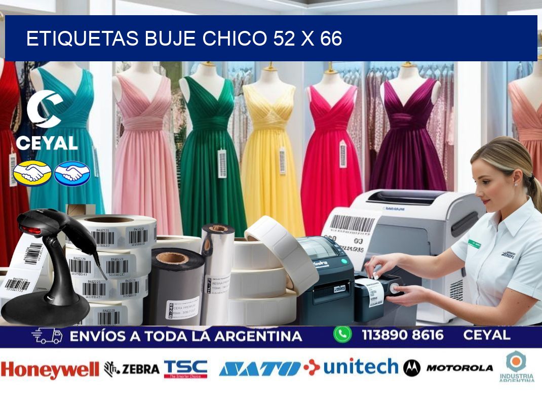 Etiquetas buje chico 52 x 66
